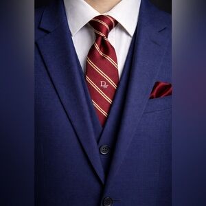 Vintage Christian Dior Burgundy Striped Tie | Designer Men’s Necktie